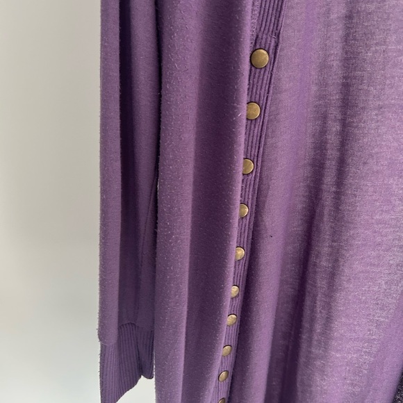 Zenana Outfitters Purple Button-Down Cardigan - Picture 3 of 6